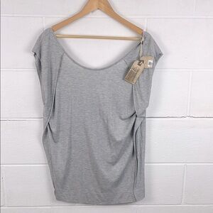 All Saints women’s Jules cap sleeve gray top